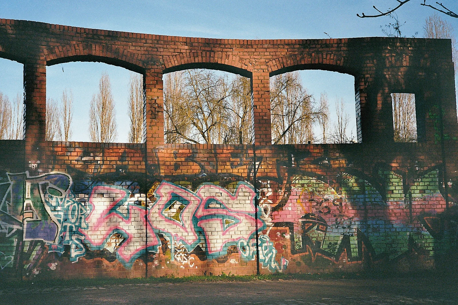 Wall with graffiti in the Bürgerpark in Saarbrücken
